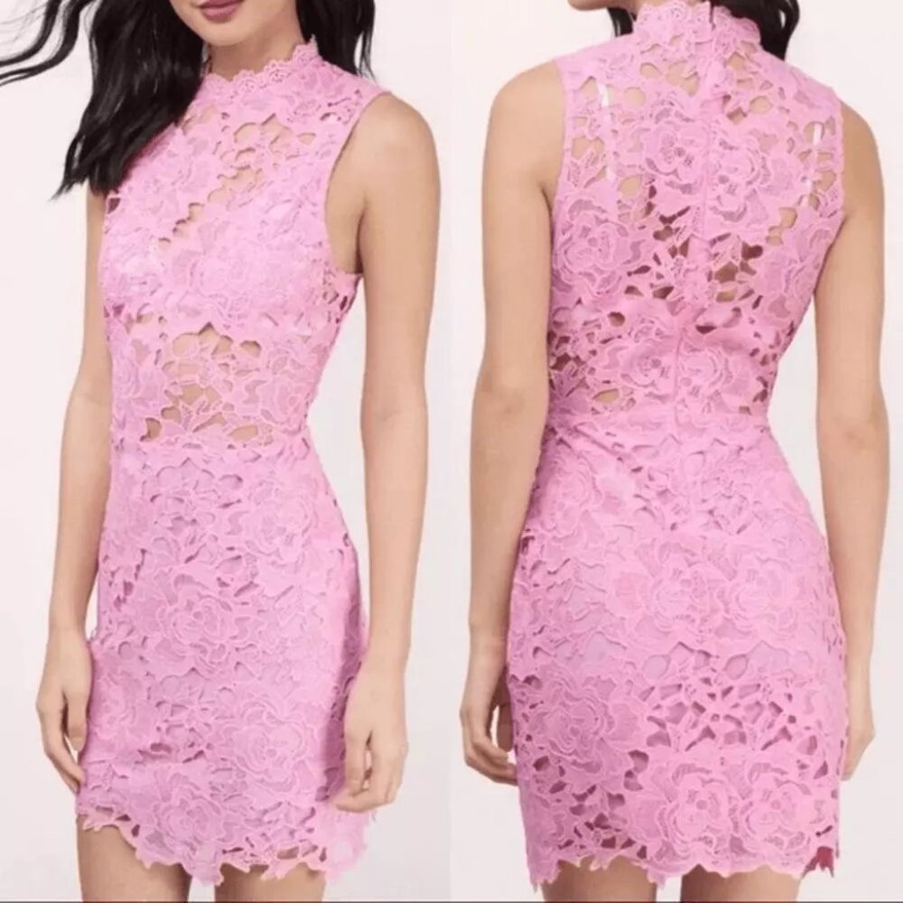 NWT Tobi Floral Lace Dress Pink Size M